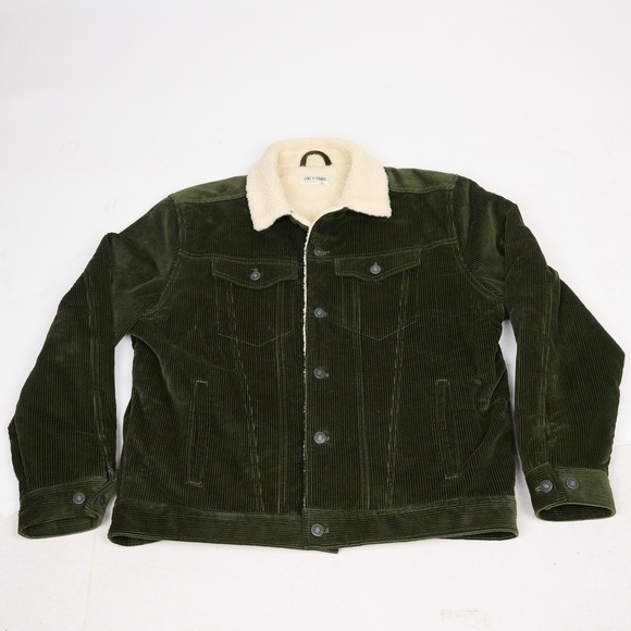 Line of Trade | Montana Fleece-Lined Corduroy Trucker Jacket - Forest Green - Picture 2 of 6